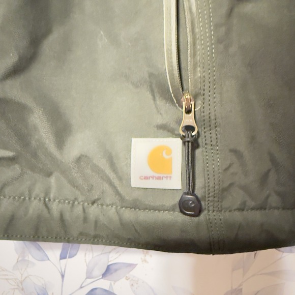 Carhartt Storm Defender Rare Green & Pink Hooded Jacket Women Xl Zipper To Fix - Picture 7 of 10